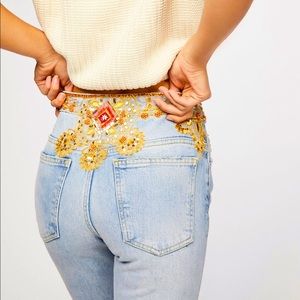 SOLD Free People novelty beaded straight leg jeans